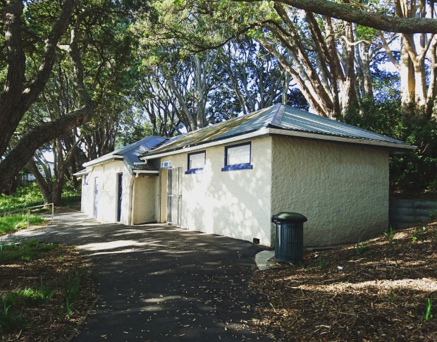 Point Chev beach toilets, from the walkway