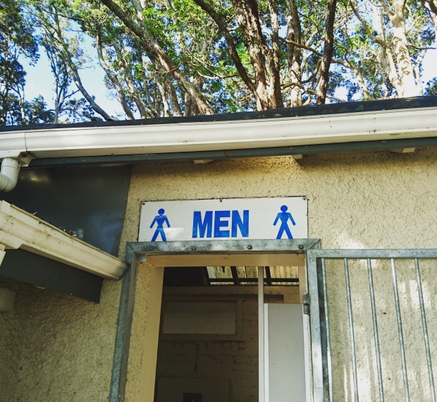 Point Chev beach toilet, signage men's