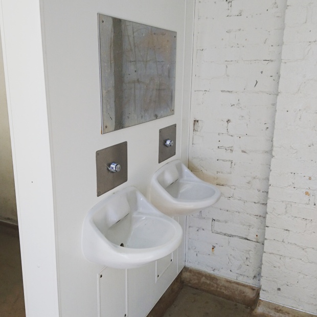 Point Chev beach toilet, interior sinks