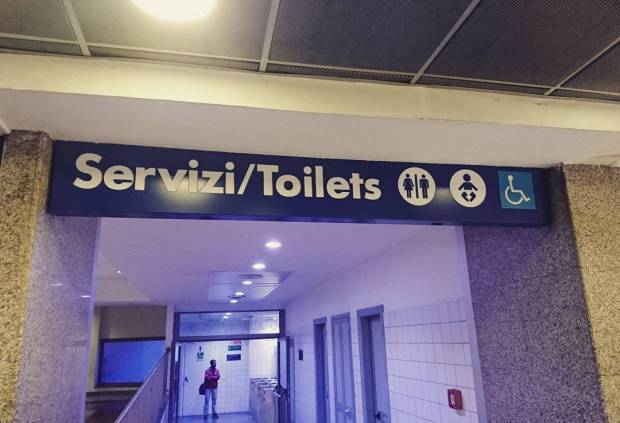 Rome Train station, toilet sign